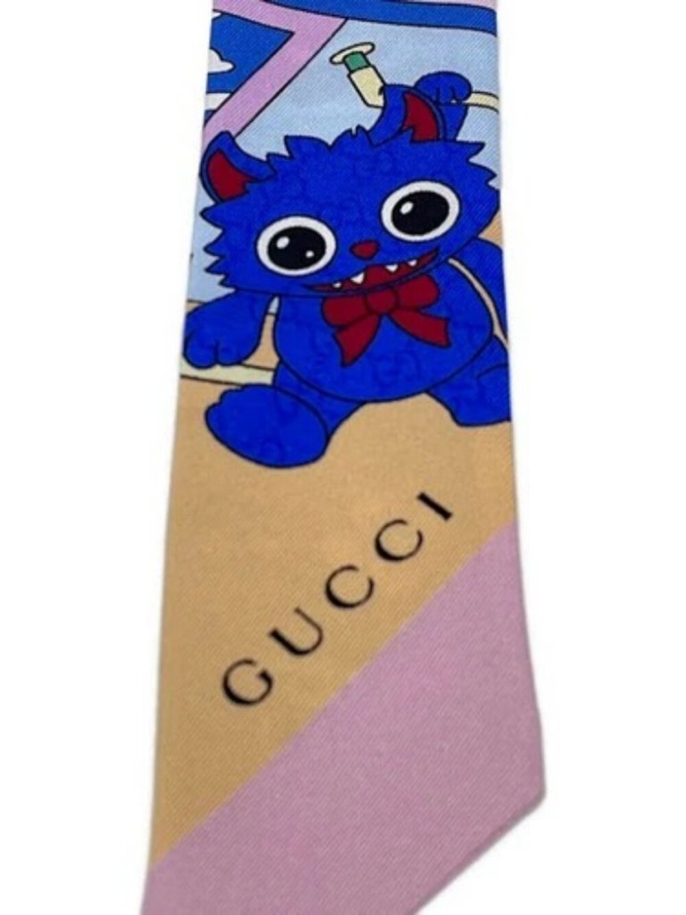 GUCCI Light Pink Light Blue Multi Scarf - Picture 4 of 5